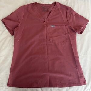 FIGS Catarina One-Pocket Scrub Top in Mauve